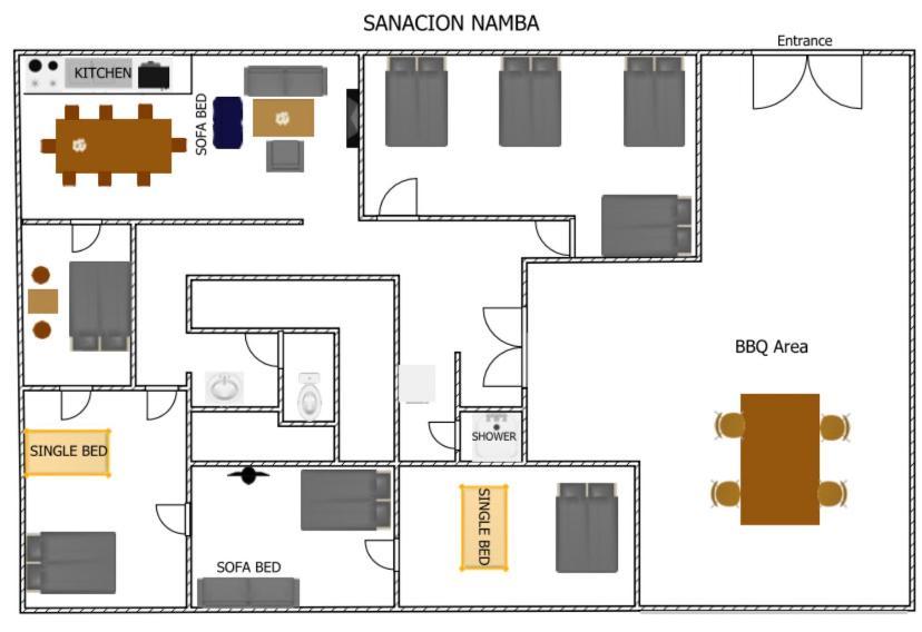 Sanacion Namba: Spacious 5LDK with BBQ-Ready Balcony Osaka Exterior photo